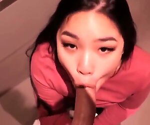 Asian Girl toilet BJ and fuck