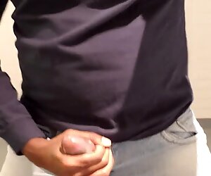 Indian guy jerking with his huge hung dick